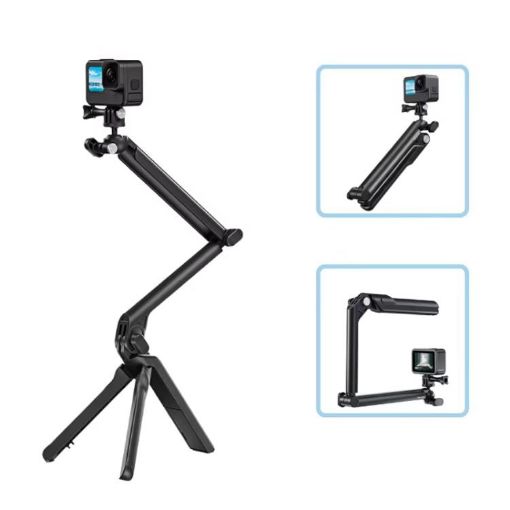 TELESIN Tri-folding Tripod for Sports Camera & Mobile Phone - Black - 1