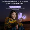 Foldable Pink Clip-on Mobile Phone Selfie Mirror with Fill Light - 6