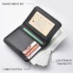 Beige Cross Texture Men's Leather Wallet with Card Holder & ID Bag - 6