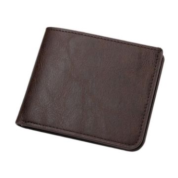 Dark Brown Men's Leather Wallet with Driver License Holder & Money Clip - 1