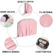 Black Women Wallet - Pleated PU Zipper Short Wallet, Solid Color Coin Purse - 5