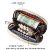 Black Women Wallet - Pleated PU Zipper Short Wallet, Solid Color Coin Purse - 6