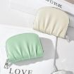 Pink Pleated PU Zipper Short Wallet - Women's Solid Color Coin Purse - 7