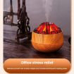 Simulated Charcoal Fire Night Light Humidifier USB Large Mist (Wood Grain) - 8