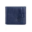 BULL CAPTAIN 038 RFID Anti-Theft Cowhide Wallet with ID Card Slot - Blue - 1