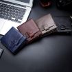 BULL CAPTAIN 038 RFID Anti-Theft Cowhide Wallet with ID Card Slot - Blue - 7