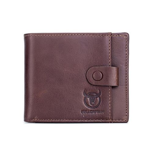 BULL CAPTAIN 038 RFID Anti-Theft Cowhide Wallet with ID Card Slot (Coffee) - 1