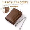 Dibaoleiou Men's Anti-Theft Chain Wallet, Retro Money Purse, Coffee - 9