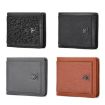 BULL CAPTAIN 07 RFID Anti-theft Cowhide Wallet - Black Cross Print - 2