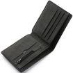DEABOLAR Men's Black Soft Leather Short Wallet with Zipper & Card Bag - 5