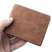 DEABOLAR Men's Black Soft Leather Short Wallet with Zipper & Card Bag - 9