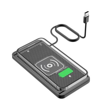 Wireless Car Charger Fast Charging Pad, 1m USB Line, Cuttable Design - 1
