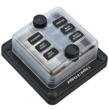 Waterproof 6-Way Fuse Box with LED Indicator & Sticker (ZH-1704A1) - 1