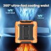 Portable Orange Waist & Neck Fan - 100 Speeds, Long Life, Outdoor Cooling - 7