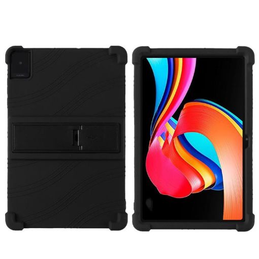 TCL TAB 10L Gen 2 Shockproof Silicone Tablet Case with Holder - Black - 1