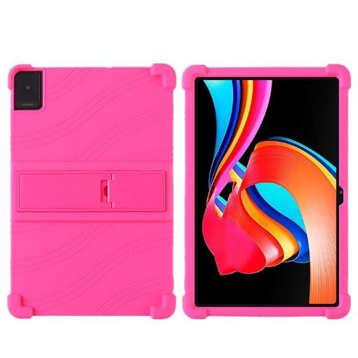 TCL TAB 10L Gen 2 Shockproof Silicone Case with Holder - Rose Red - 1
