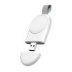 Portable USB Magnetic Wireless Charger for Apple Watch 1-10/SE (White) - 1