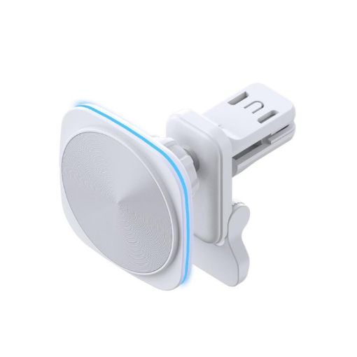 Magnetic Wireless Car Charger for iPhone 12-16 Air Vent Holder White - 1