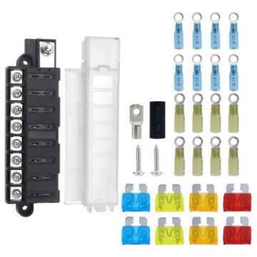 8-Way Automotive Fuse Box Terminal Block with Cover (CP-5099) - 1