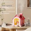 500ML Mini Snow House Humidifier USB Snowman Light, Plug-in Brown - 5