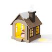 500ML Mini Snow House Humidifier USB Snowman Light, Rechargeable Brown - 1