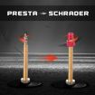 ZTTO 10pcs Presta to Schrader Valve Converter Kit for Bikes - Red - 4