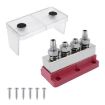 600A RV Yacht Copper Bolt 4 Stud Busbar Terminal Red+Black - 3