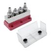 600A RV Yacht Copper Bolt 4 Stud Busbar Terminal Red+Black - 6