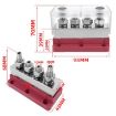 600A RV Yacht Copper Bolt 4 Stud Busbar Terminal Red+Black - 7