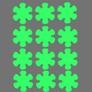 12pcs PEVA Glow-in-the-Dark Anti-Slip Stickers for Bathroom & Stairs - 1
