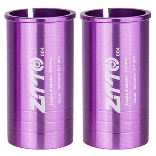 ZTTO Bicycle Seat Post Conversion Sleeve 27.2-30.4mm 2pcs Purple - 1