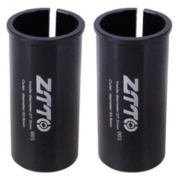 ZTTO Bicycle Seat Post Conversion Sleeve 27.2-30.8mm 2pcs (Black) - 1