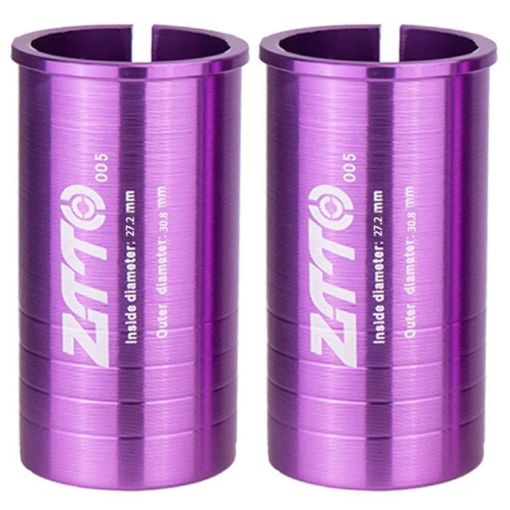 ZTTO Bicycle Seat Post Conversion Sleeve 27.2-30.8mm 2pcs Purple - 1