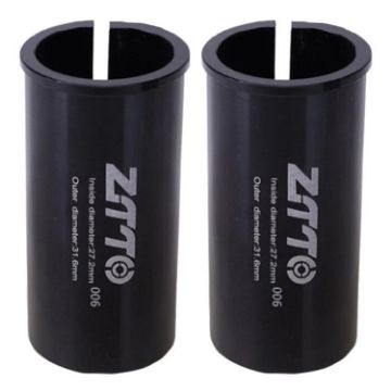 ZTTO Bicycle Seat Post Conversion Sleeve 27.2-31.6mm 2pcs (Black) - 1
