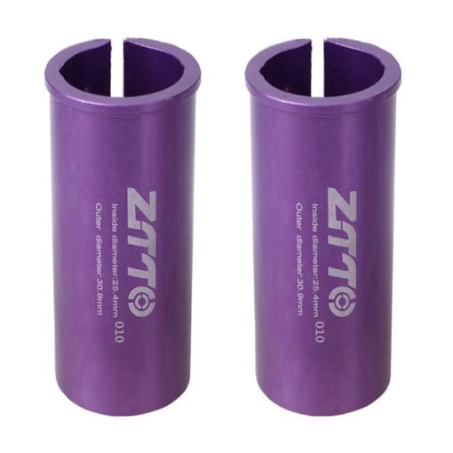 ZTTO Bicycle Seat Post Conversion Sleeve 25.4-30.9mm 2pcs Purple - 1