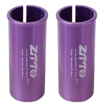 ZTTO Bicycle Seat Post Conversion Sleeve 27.2-30.9mm 2pcs Purple - 1