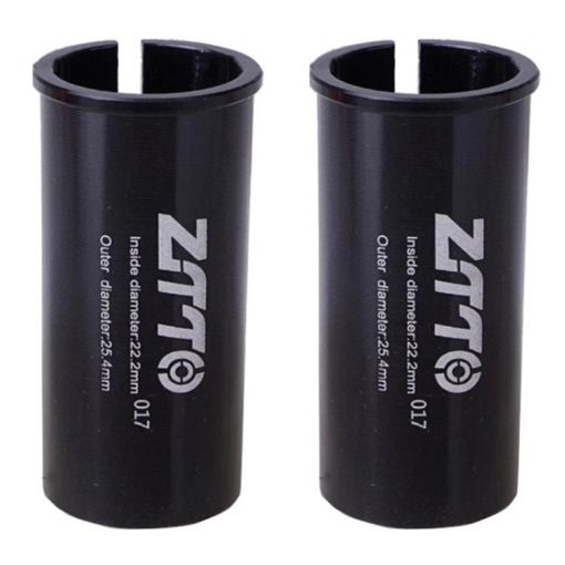 ZTTO Bicycle Seat Post Conversion Sleeve 22.2-25.4mm 2pcs (Black) - 1
