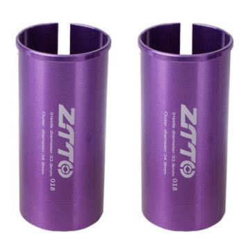 ZTTO Bicycle Seat Post Conversion Sleeve 33.9-34.9mm 2pcs Purple 018 - 1