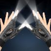 Rechargeable LED Light Gloves for Night Riding & Car Repair, Sisal Gray-Right - 2