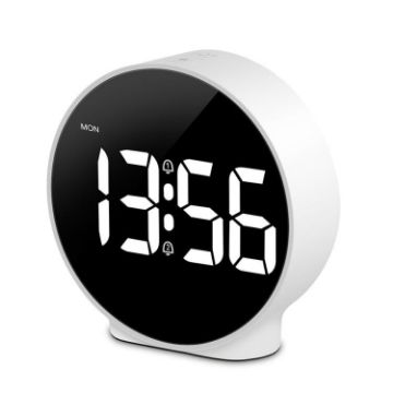 EDUP EH-8816 Digital Clock Night Light Dual Power Alarm (White) - 1