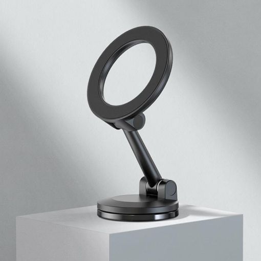Magnetic Folding Car Phone Holder - Black | Mobile Navigation Stand - 1