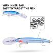 PROBEROS DW627 Large Minnow Lure, Long-Distance Casting Bionic Bait, F Style - 6