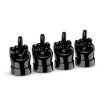 Car Gesture Valve Tire Caps Set - Black Middle Finger Design, 4pcs - 1