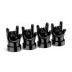 4pcs Car Gesture Valve Tire Caps - Black Rock Decorative Set - 1