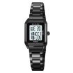 SKMEI 2493 Women's Electronic Watch, Square Steel Strap, Black/White - 1