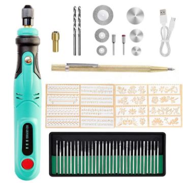 Mini USB Charging Electric Grinder Set - 60pcs, 3-Speed, DIY Drill Pen - 1