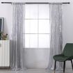 Silver Sequin Embroidered Curtains 120x300cm for Wedding & Party Decor - 7