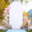 Arch Fabric Cover 150x65cm U Shape Spandex Stretch for Events (Pink+Blue) - 2