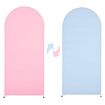 Arch Fabric Cover U Shape 200x100cm Spandex Cloth for Events (Pink+Blue) - 1