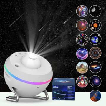 USB Space Ball Galaxy Projector Lamp - Starry Sky Atmosphere Light (White) - 1